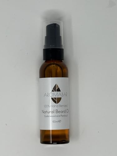 Aromabar BartÖl 60ml mit Zedernholz & Patchouli reine ätherische Öle 100% Natürliche Öle Bart Spülung Öl Holzigen Duft erweicht und Bedingungen