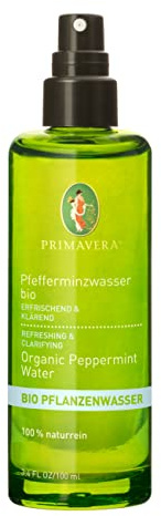 PRIMAVERA Pflanzenwasser Pfefferminzwasser bio 100 ml - Körperspray, Aromatherapie - kühlend, klärend, lindernd - vegan