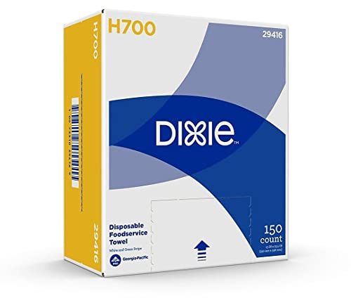 Dixie H700 Disposable Foodservice Towel by GP PRO (Georgia-Pacific), 150 Wipers/Box (13 W x 14 L), White & Green