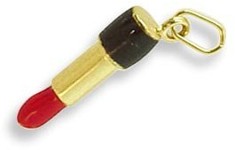 Lippenstift Charms Ketten Anhänger echt 14 Karat Gold 585 (Art. 212168)