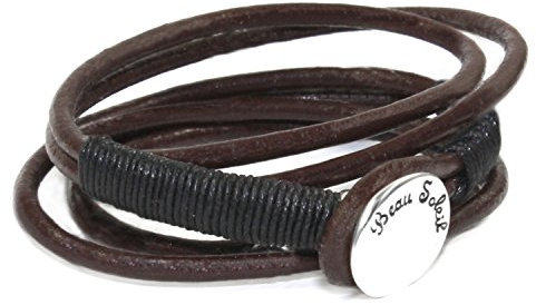 Beau Soleil Jewelry Schmuck Armband Wickelarmband Lederarmband braunes Leder Surferschmuck Tarifa (57 Zentimeter)