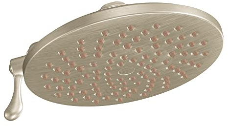 Moen S6320BN Velocity 8 Two-Function Rainshower Showerhead with Immersion Technology at 2.5 GPM Flow Rate, Brushed Nickel