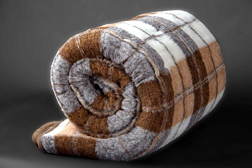 King Manta 200 x 200 cm de 100% Pura Lana Merina Manta 200 x 200cm Cálido y Natural Certificada por Woolmark. Muy Suave y Confortable.