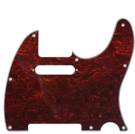 Musiclily 8 Löcher Tele Pickguard Gitarre Schlagbrett für Fender American/Mexican Standard Telecaster Modern Style E-Gitarre,4 lagig Red Tortoise