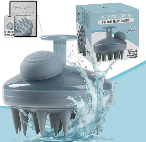 -Angel1- Massaggiatore 2in1 Cuoio Capelluto e Innovativo Scalp Massager Per Un Rigenerante Scrub Del Cuoio Capelluto Con Integrato l'Applicatore Olio Per Capelli