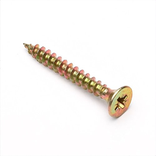 Bulk Hardware BH04321 Pozi Vis à bois à tête fraisée double plaquée au zinc, 6,0 x 100 mm, Set de 28 Pièces