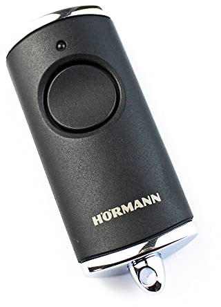 Hörmann Handsender HSE1 868-BS (Struktur Chrom schwarz, mit ‚Tastenfunktion, mit Öse für Schlüsselanhänger, BiSecur Funktechnologie) 4511728