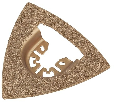 wolfcraft 3994000 1 Plateau Abrasif Pro, Concrétion de Carbure de Tungstène, Delta 80 mm + 1 Bague D'adaptation Pour Bosch Pms 250 Ces Argent