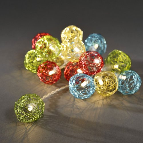 Konstsmide - Bolas de Malla con luz led (16 Unidades, luz Blanca cálida), Multicolor