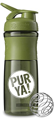 Purya Protein Shaker mit Blender-Ball, grün/weiß, 760ml