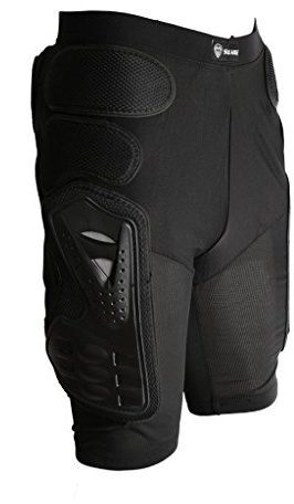 Protection Pantalon Rembourré de Moto Vélo Cuissard Armure Protecteur de Hanche Noir - M, Noir