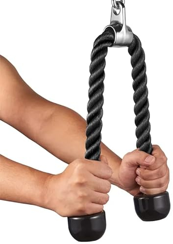 Lisaro Trizeps Tau/Trizeps Seil/Kabelzug Workout/Trizeps Seil-Tau/Trainingsseil | Trizepstraining Zughilfe | Ca.70cm Lang