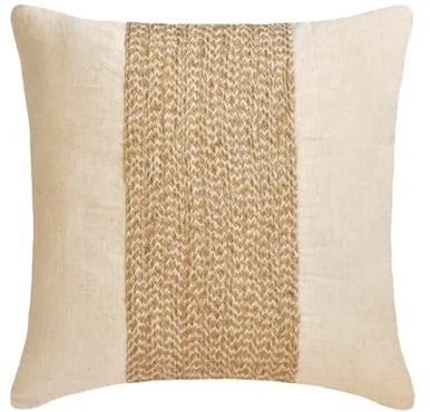 The HomeCentric Crudo Cubierta De Almohadas, Cable De Yute Cubierta De Almohadas, 45x45 cm Lanzar Fundas para Cojines, Sabana De Algodon Fundas para Cojines, Contemporaneo - Linen Memories