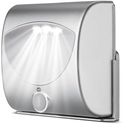 REV LED Treppenlicht mit Bewegungsmelder - Treppenbeleuchtung mit PIR-Sensor, Stufenbeleuchtung für mehr Sicherheit - kabellos & kompakt, Silber