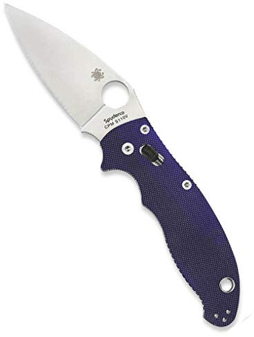 Spyderco Manix 2 Blue G-10 PE | Dunkelblau, 20,3 cm Gesamtlänge, 8,56 cm CPM S110V Stahlklinge, G-10 Griff, Kugellagerverriegelung, Full-Flat Grind