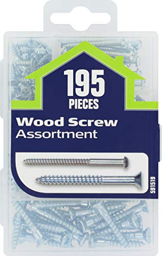 Hillman 591519 Small Small Wood Screw Assortment, 195-Pack , Zinc