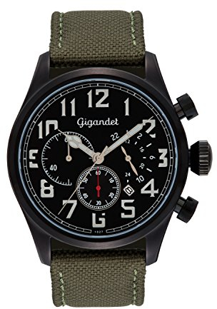 Gigandet Herrenuhr Chronograph Quarzwerk mit Texilarmband Interceptor G4-003