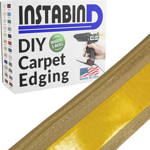 Instabind DIY Carpet Binding Tape - Regular Style Edge Trim - Tan, 54 LFT