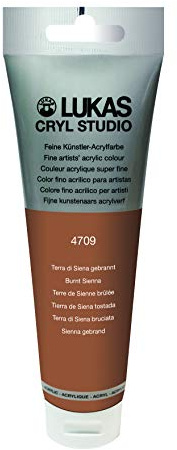 Lukas Cryl Studio 125 ml, Acrylfarbe in Premium-Qualität, Terra di Siena gebrannt