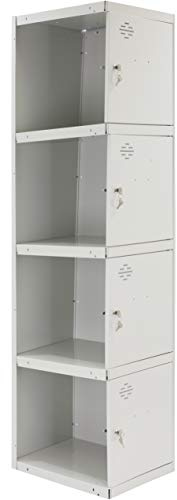 Simon Rack Taquillas Vestuario Metálicas, 4 Puertas, Incluye Llave, 1800x300x500 mm, Gris - Simonlocker