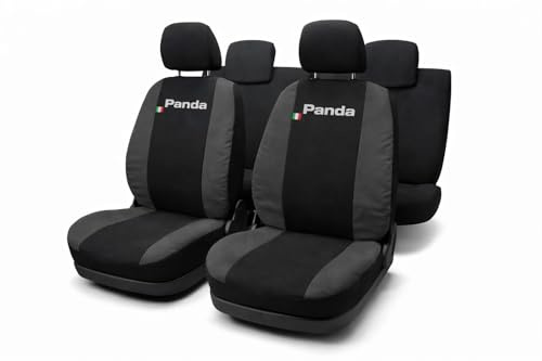 Lupex Shop 17239-01 New Panda zweifarbige Sitzbezüge - einteilige Rücksitze - schwarz dunkel grau