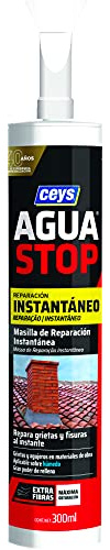 Ceys - Agua Stop Reparación Instantánea - Masilla Impermeabilizante para Grietas y Fisuras - Sellador Extra Fibras - Uso Exterior e Interior, Máxima Duración y Adhesión Inmediata - 300ml