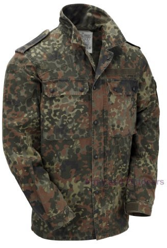 Genuine Vintage German Military Flecktarn Shirt / Lightweight Jacket, L, Flecktarn Camo