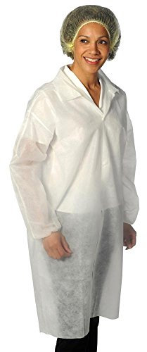 Food Safety Direct Disposable Lab Coat/Visitors Coat (XL) White
