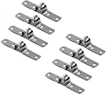 8 x Fenderöse flach Edelstahl Länge 74 mm Rohr-Schelle, Seilöse, Fender, Federleine, Befestigung