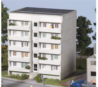 Piko 61146 - Plattenbau Wohnblock WBS70 Basis-Set, Weiß