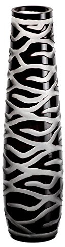 Blumenvase, Glas Vase Koralle, schwarz, 40 cm, moderner Style (Art Glass Powered by Cristalica)
