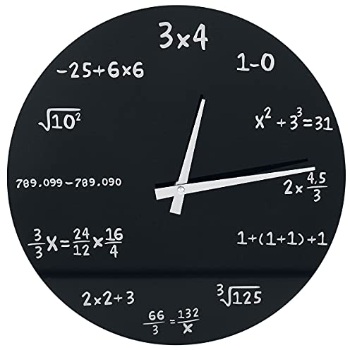 Out of the blue OOTB Wanduhr Mathematic in Schwarz - mit mathematischen Formeln statt Zahlen
