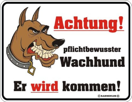 Rahmenlos 3427 Schild: Wachhund