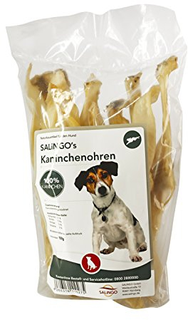 SALiNGO Kauartikel Kaninchenohren für den Hund, 100g