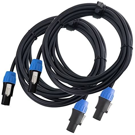 Pronomic pro-line BOXSP2-5 Lautsprecherkabel 2x 2,5 mm² - 1 Paar professionelle Boxenkabel für DJ & PA - Länge: 5 m - Stecker: 2-Pol Speakon-kompatibel - Spannzangen-Zugentlastung - Schwarz | Anschluss: 2-polig, kompatibel mit Speakon, Leiterquerschnitt: 2 x 2, 5 mm², Länge: 5 m, Mantelfarbe: Schwarz