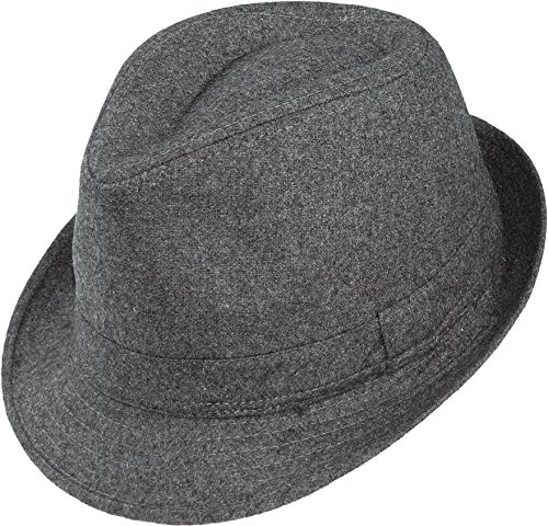 Harrys-Collection Trilby Hut Fedora Jazzhut mit Schweißband, schwarz, M | schmale Hutkrempe, klassischer Vintage Stil, bequemer Sitz, chices Accessoire für Herren, ideal für Mottoparty und Jazz