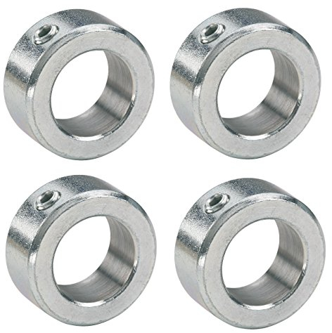 Dörner + Helmer Stellringe mit Innsechskant, Madenschraube, 20mm x 32mm, Verzinkter Stahl, 4 Stück im Set, Für Achsen