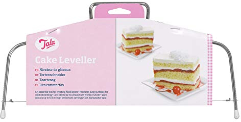 Tala Adjustable Cake Leveller, Stainless Steel Wire Cutter for Even Cake Layers, Multi-Height Settings for Cakes up to 25cm Wide, Perfect for Leveling & Decorating Sponges