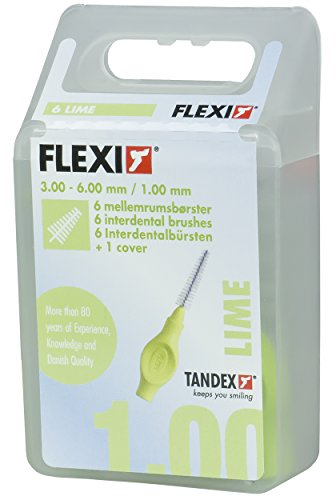 Tandex Flexi Interdentalbürsten 6 Stk. hellgrün 1mm, 3er Vorteilspack (3 x 6 Stück)