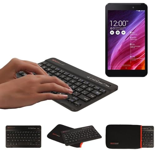 TECHGEAR [Active Strike (S) Slim Line Bluetooth Wireless UK Qwerty Keyboard With Carry Case Cover for ZenPad 7 Inch, MemoPad 7 Inch Tablets - Black