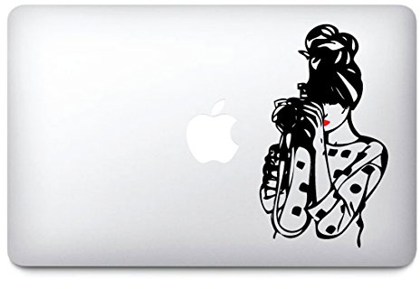 decorsfuk.co Black Photographer Design - Apple Macbook self-adhesive sticker - Retro Vintage Camera