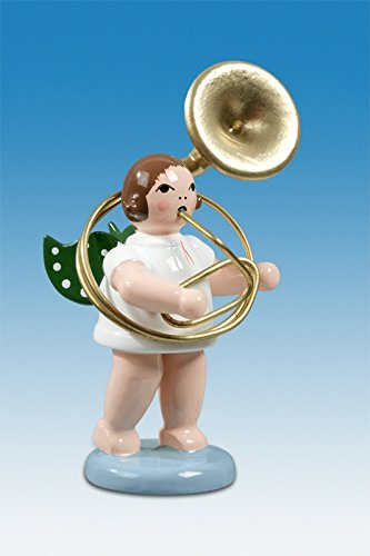 Rudolphs Schatzkiste Holzfigur Engel mit Sousaphone ohne Krone Höhe 6cm NEU Holzengel Instrument Seiffen Erzgebirge Figur Dekoration Holzfiguren Weihnachten Fensterschmuck Spielzeug Deko