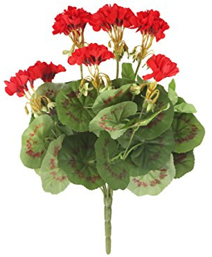 Closer2Nature - Red Geranium Artificial Plant; 38cm Fake Geranium Plug Plant; Artificial Flowers Perfect as Indoor Plant or Outdoor Plants - Pot Not Included