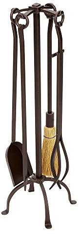Minuteman International English Country Werkzeugset Schmiedeeisernes Kaminwerkzeug-Set, Eisen, Römische Bronze, 1