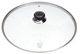 GRÄWE Glasdeckel mit Edelstahlring Ø 28 cm inkl. Dampfaustritt, spülmaschinengeeignet, Topfdeckel, Pfannendeckel, Universaldeckel, hitzebeständiger Deckel