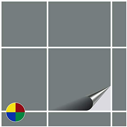 FoLIESEN - Fliesenaufkleber 10x10 cm | selbstklebende Fliesen-Folie für Bad & Küche | entfernbare Klebe-Folie für Wandfliesen Küchenrückwand & Bordüren | 160 Klebefliesen, .:Grau matt