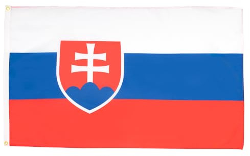 AZ FLAG Bandera Eslovaquia 150x90 cm Eslovaca Poliéster 100D 2 Ojales | Uso interior y exterior Enseña Slovensko costuras dobles y bordes reforzados con ojales metálicos