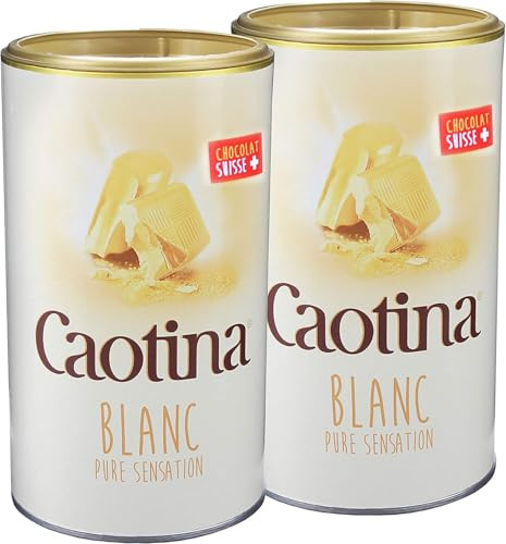 Caotina blanc, Cacao en Polvo de Chocolate Blanco Suizo, Bebida Caliente de Chocolate, Pack Doble, 2 x 500 g
