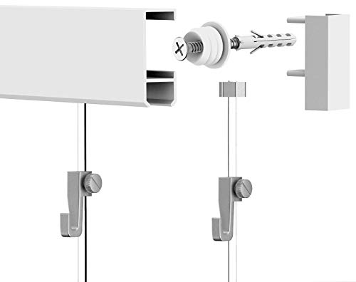 Leha Bilderschienen Galerieschienen Bilderleiste Komplett-Set 6m (4x1,5m) weiß