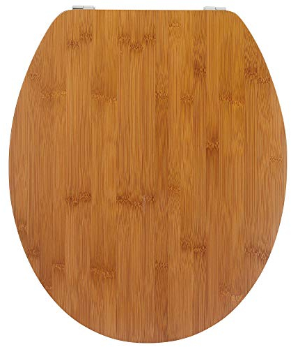 Wirquin 20723787 Abattant WC bois Diplomat Bambou avec finition brute en MDF résistant et chaud, bois